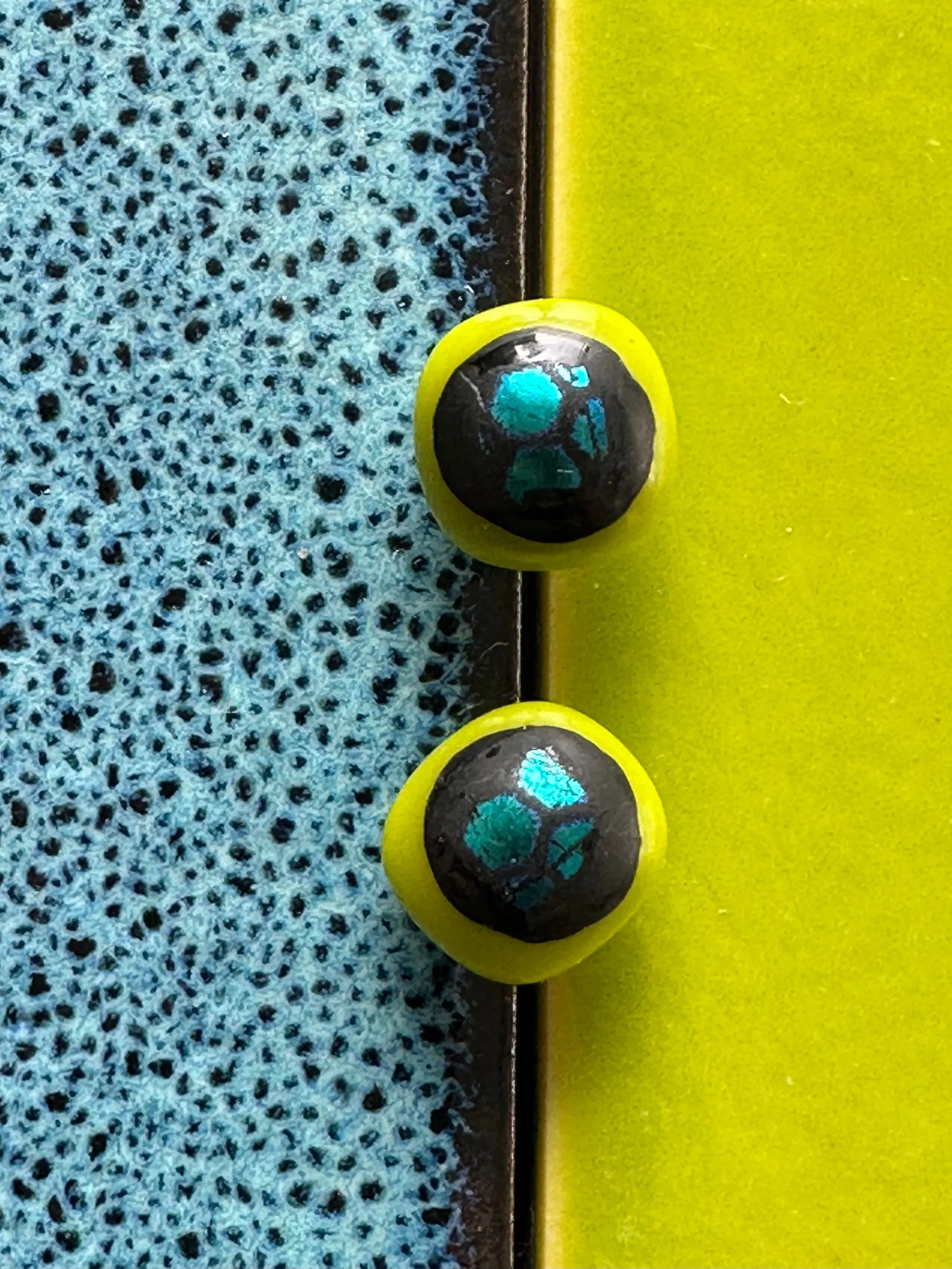 Hexagon Fused Glass Studs