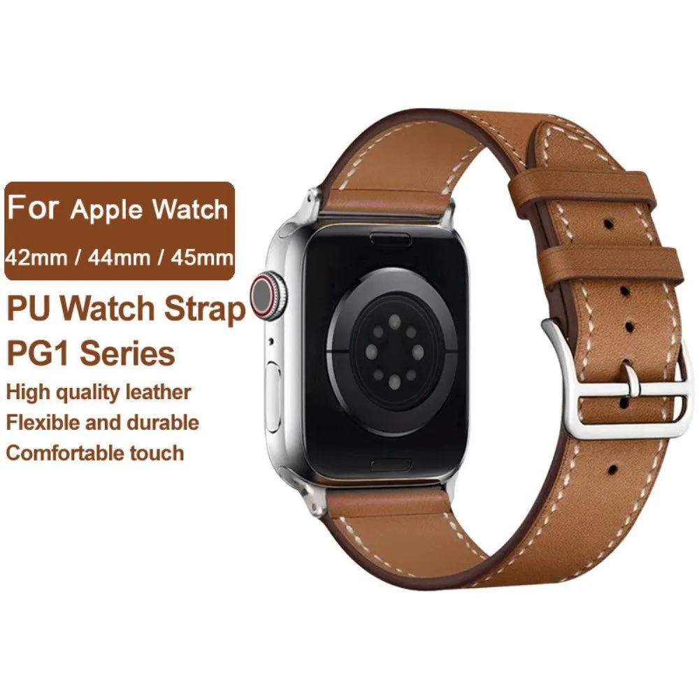IMAK Apple Watch (45mm) PG1 series leather watch strap - Brown