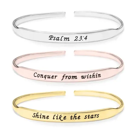 Inspirational Bangle - 24k Gold Plated