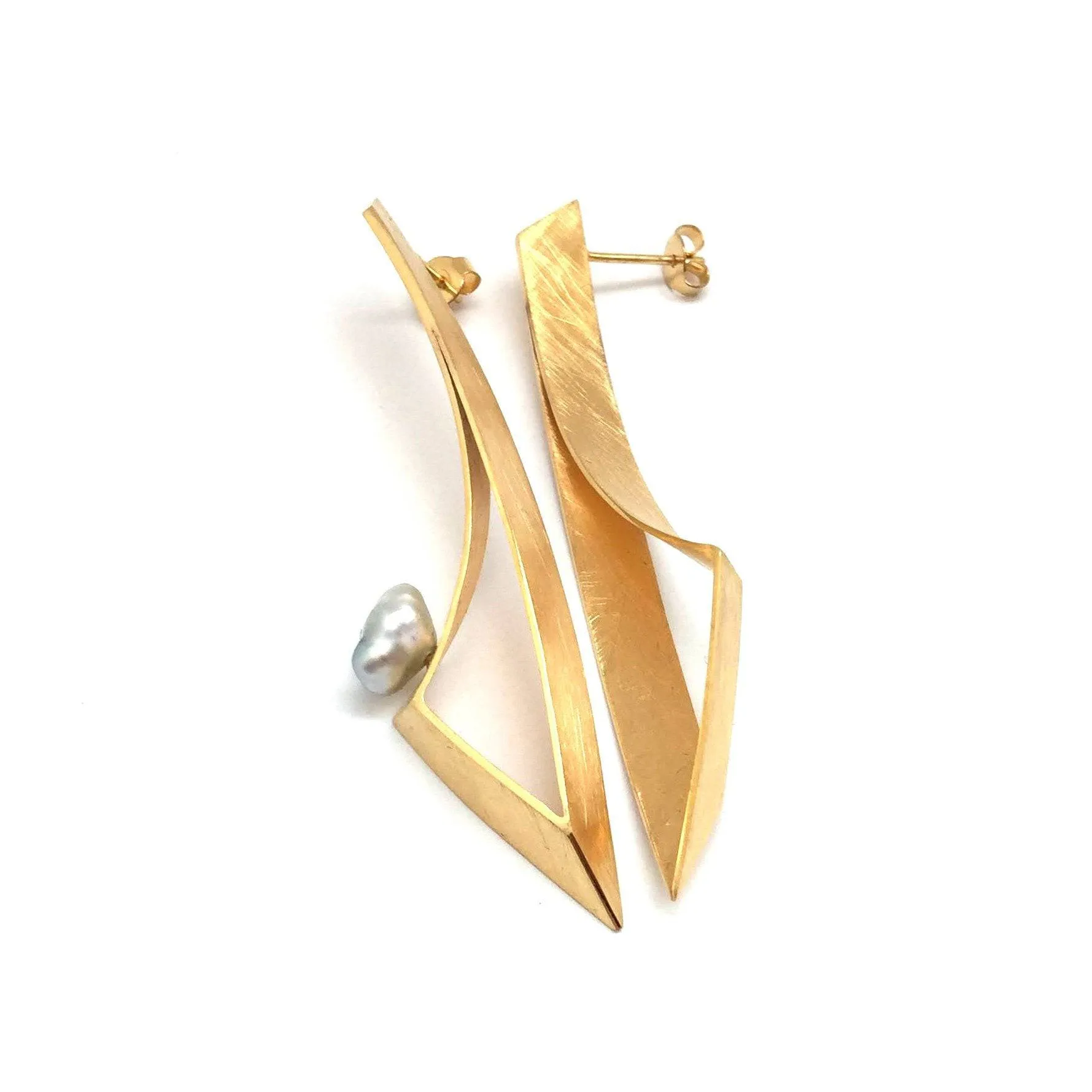 Keshi Pearl Earrings - Gold