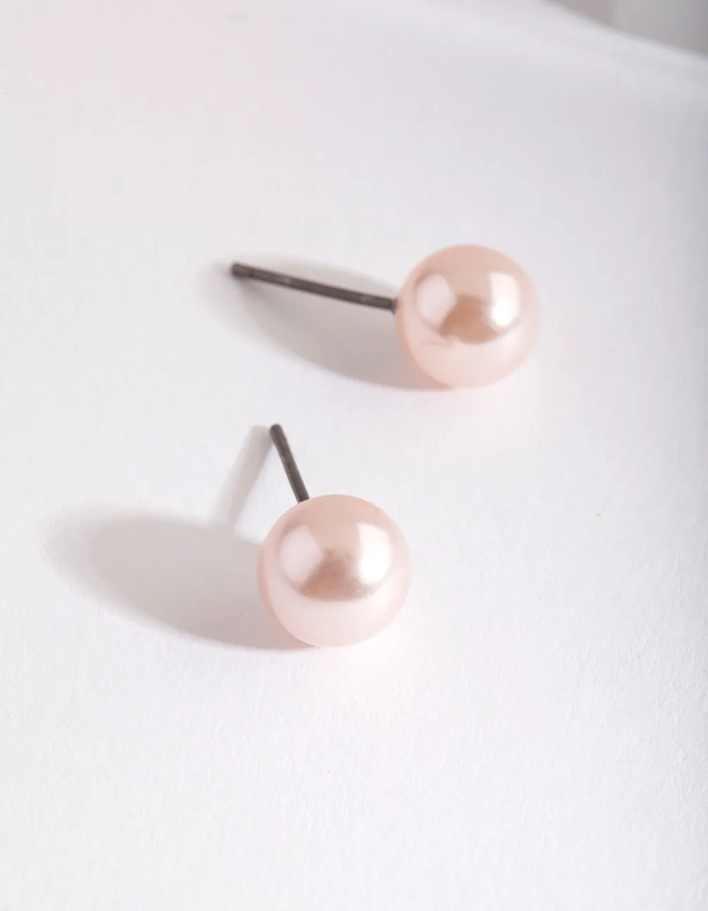 Kids Pink Faux Pearl Earrings