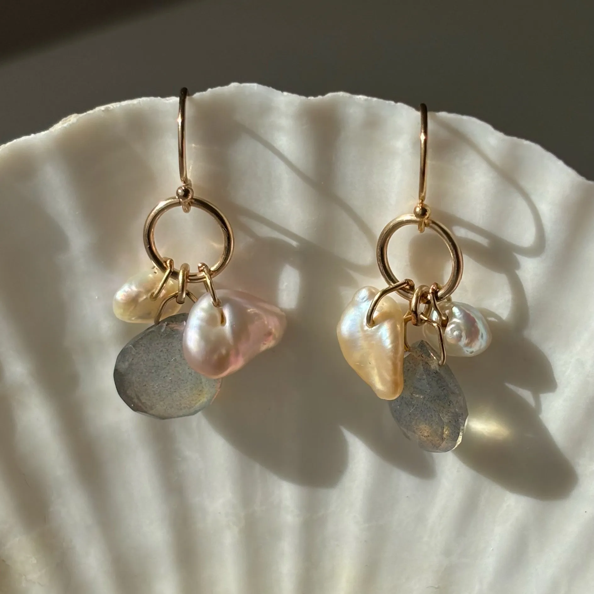 labradorite "peek a boo" earrings