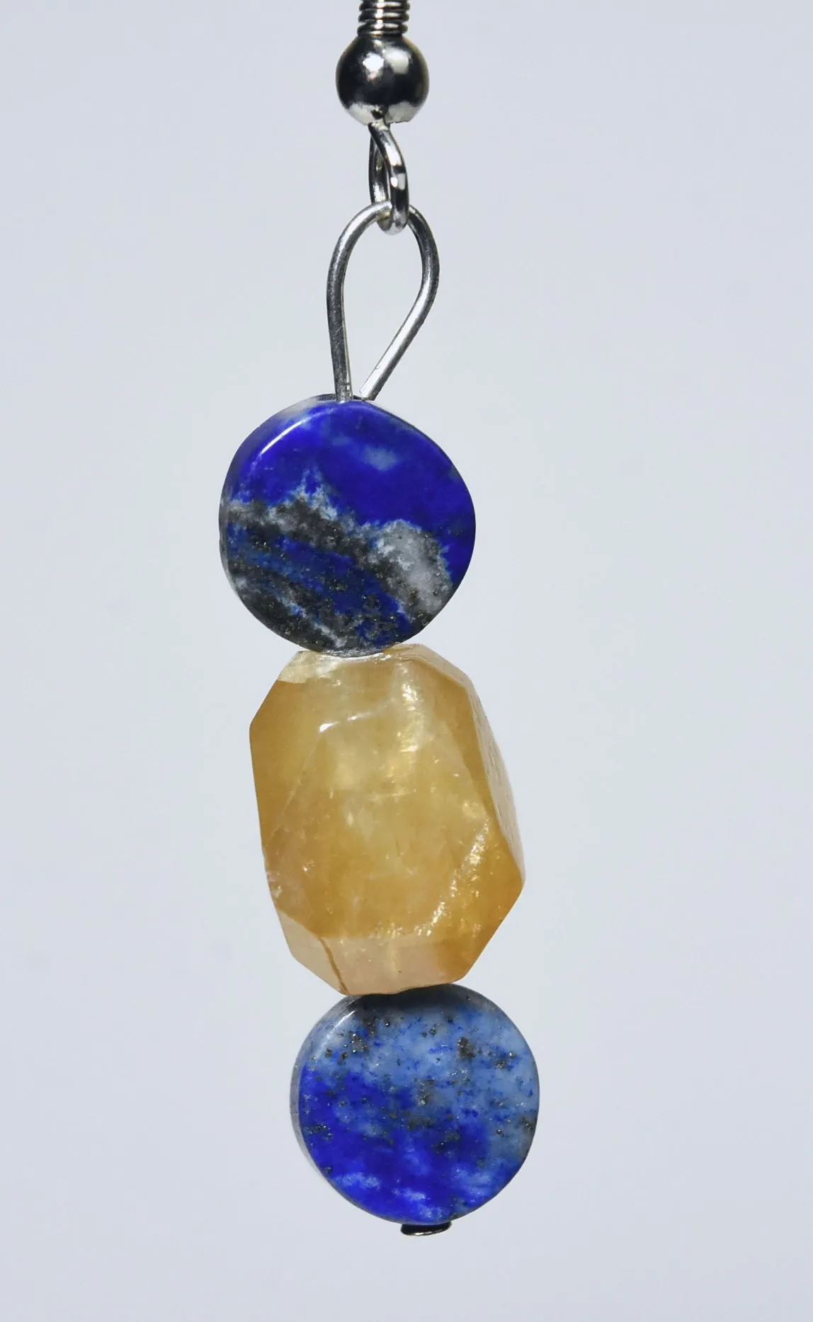 Lapis Lazuli Yellow Calcite Earrings