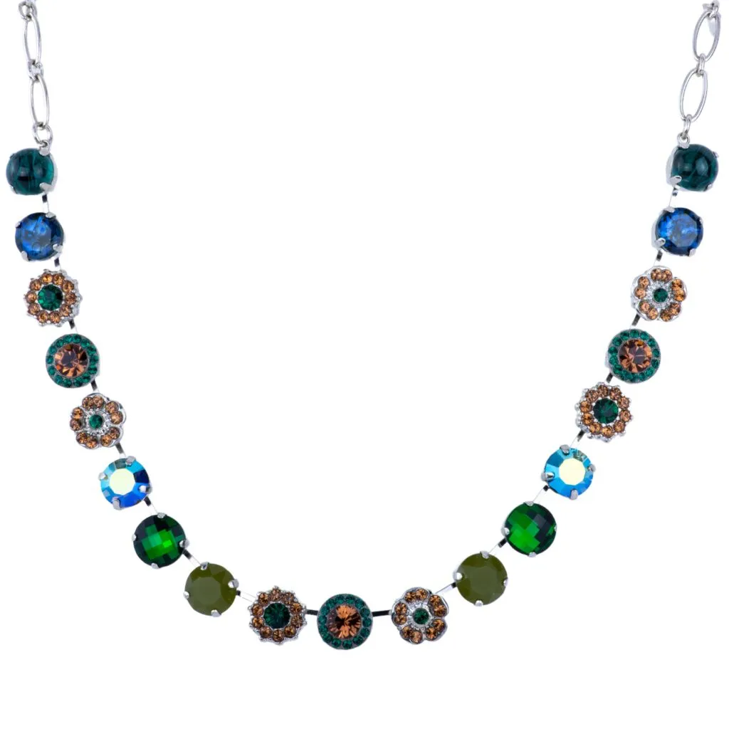 Large Rosette Necklace- "Deep Forest" *Custom*
