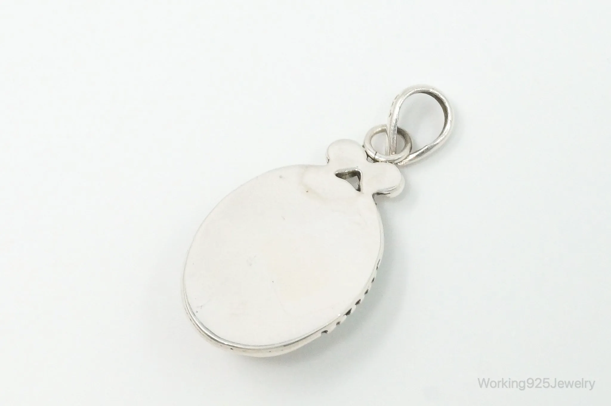 Large Vintage Pearl Sterling Silver Pendant