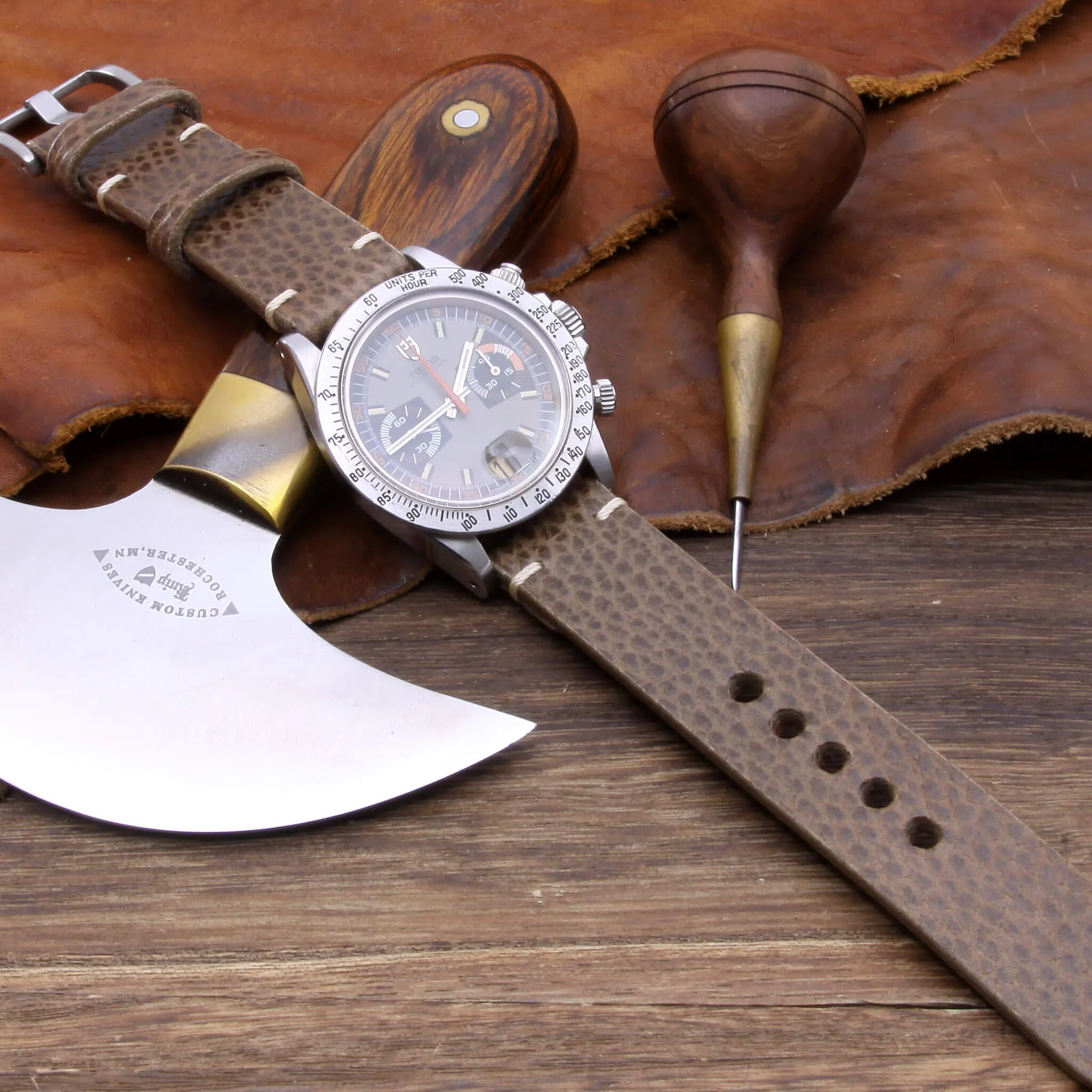 Leather Watch Strap, Buttero Taupe | For Apple Watch
