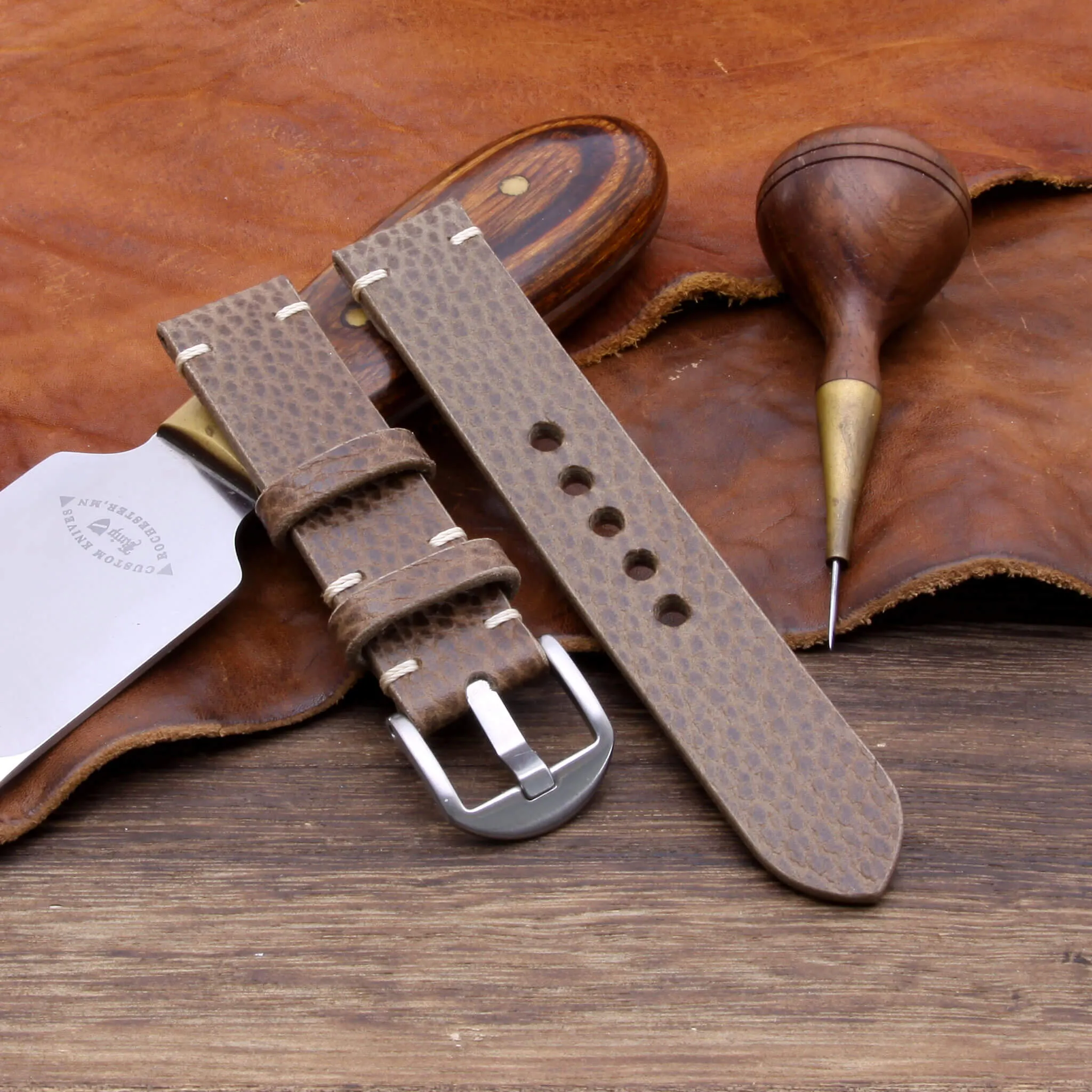 Leather Watch Strap, Buttero Taupe | For Apple Watch