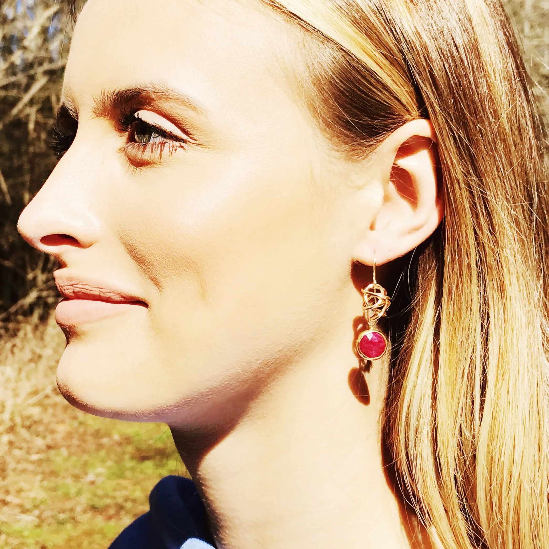 Lemon Quartz Goldfill Swirl Earrings