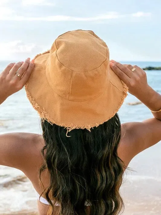 Living for the Weekend Frayed Edge Canvas Bucket Hat