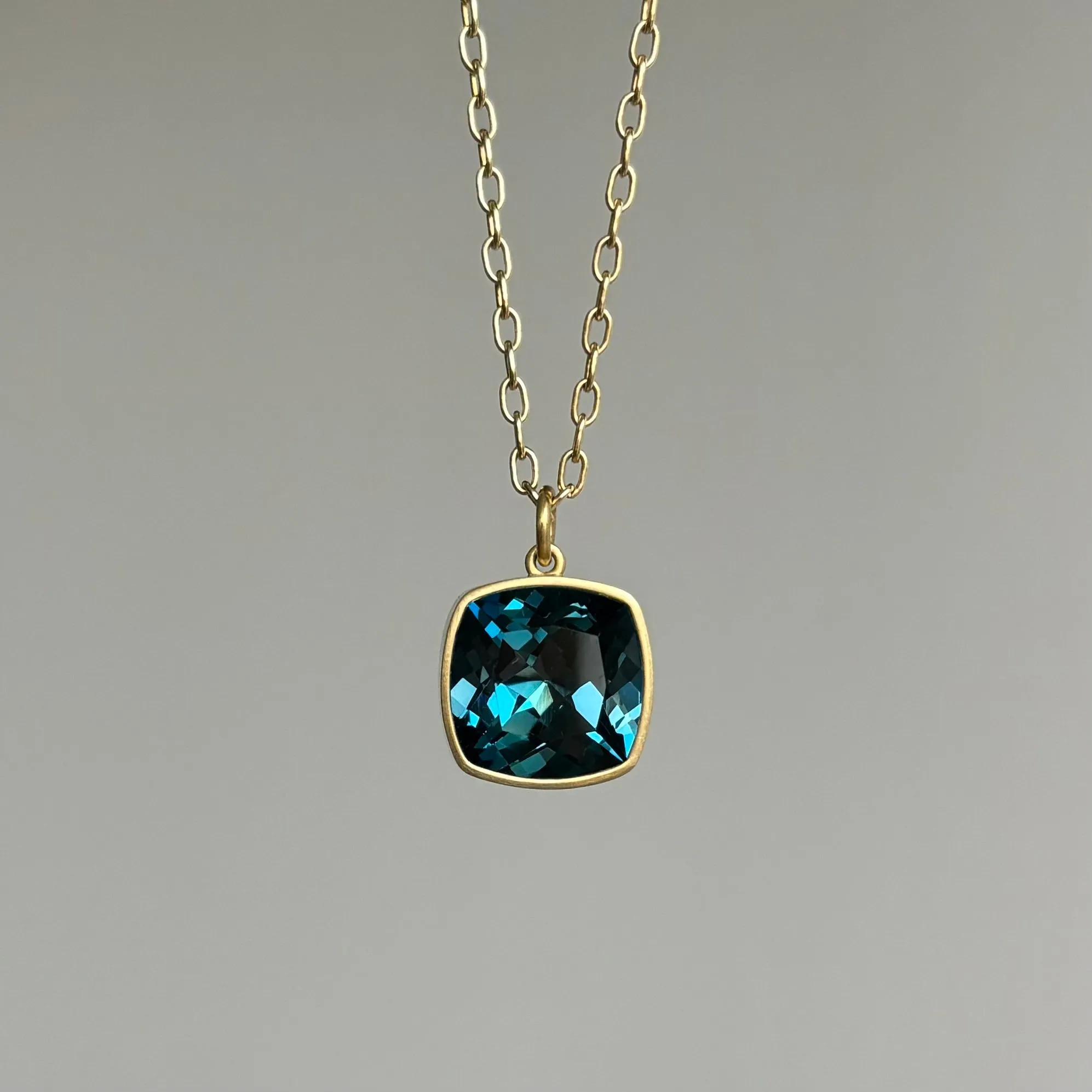 London Blue Topaz Cushion Pendant