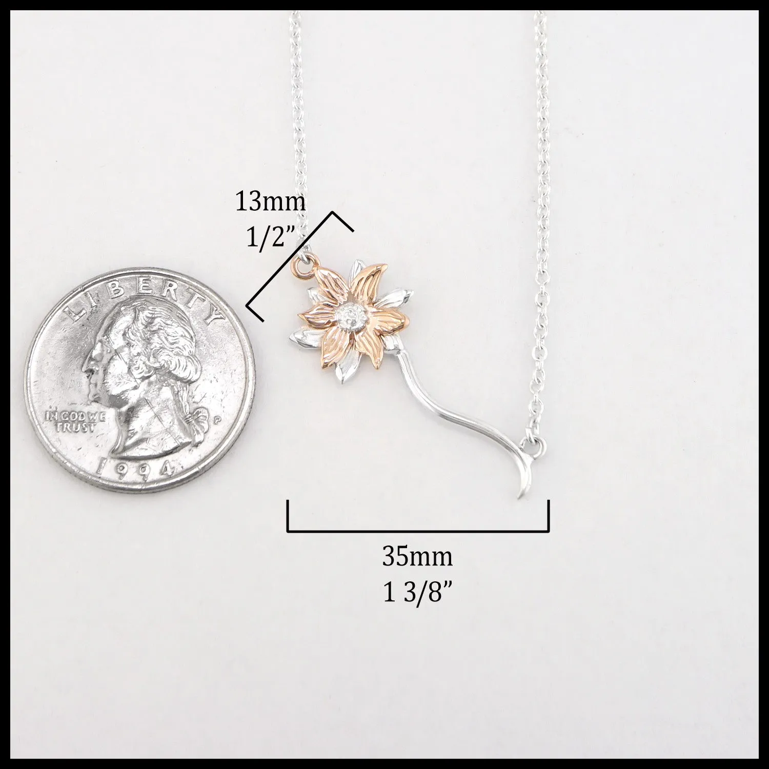 Lotus Pendant in Sterling Silver and Gold