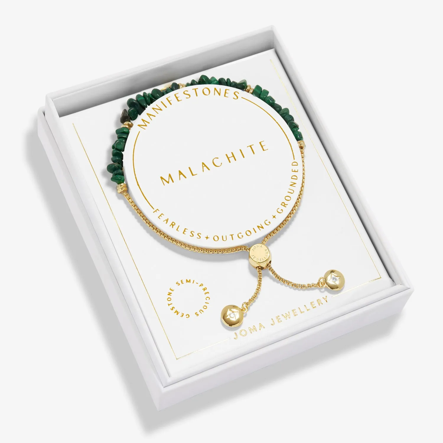 Manifestones Malachite Gold Plated Bracelet 7451