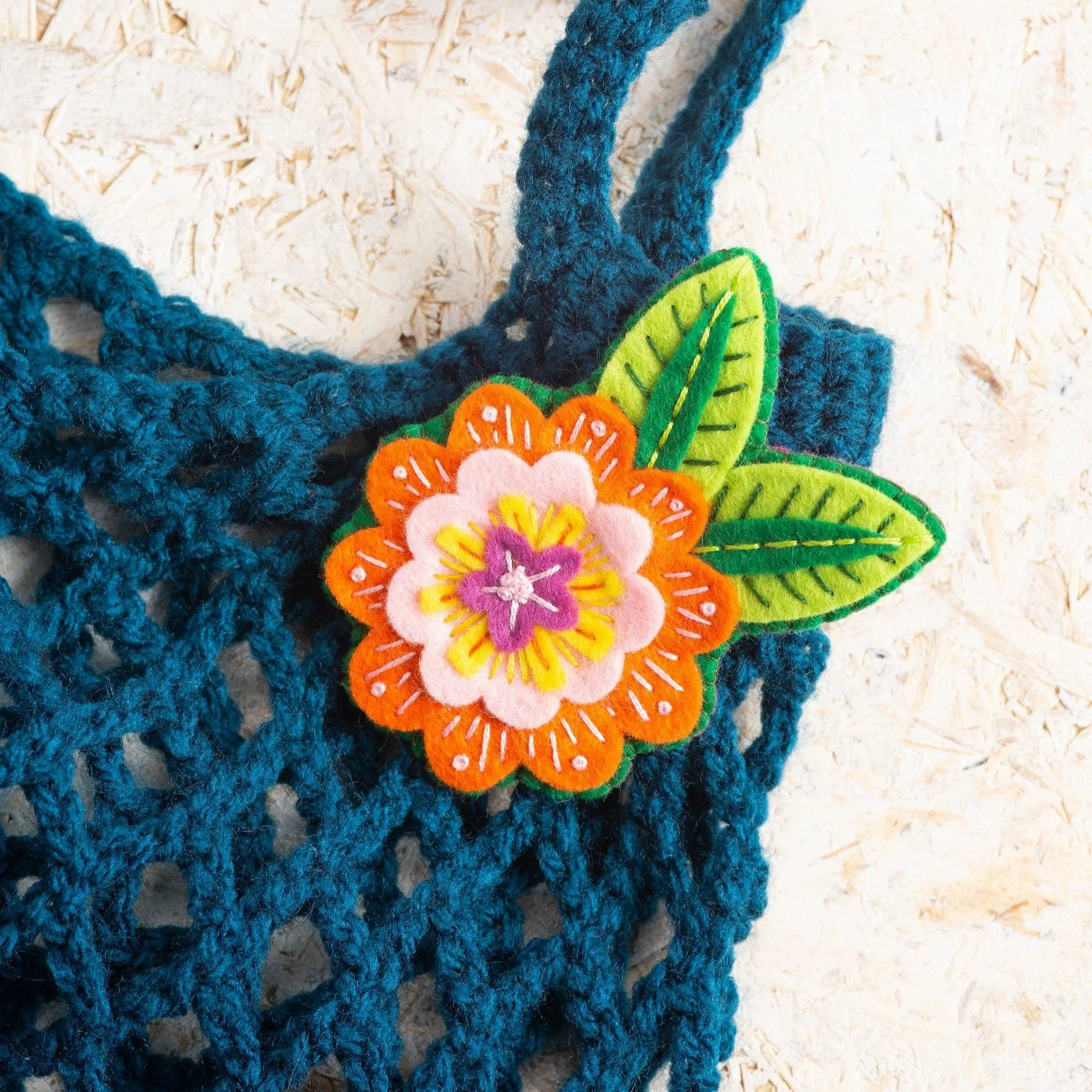 Margery Flower Felt Craft Brooch Kit