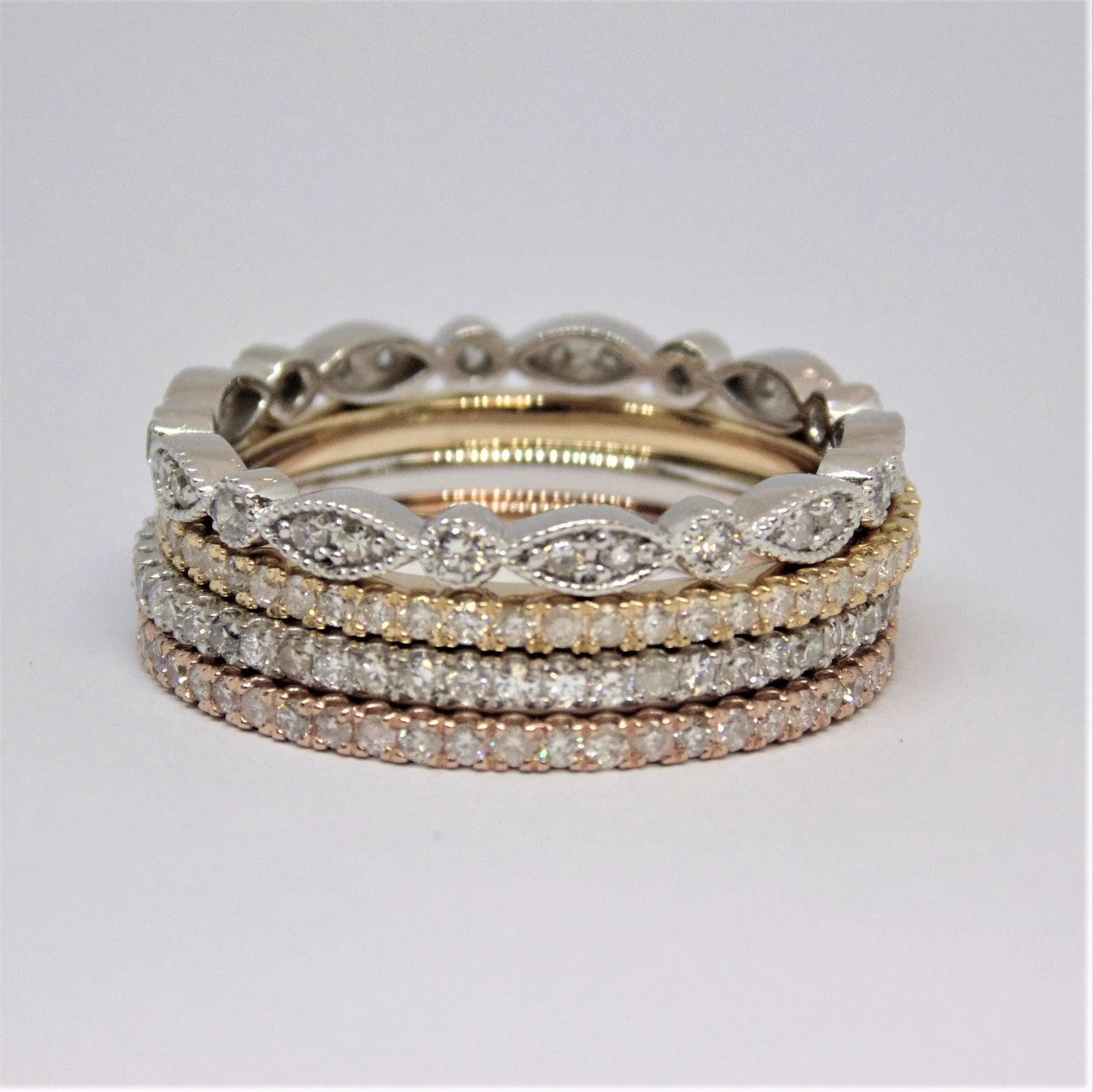 Milgrain Marquise and Dot Diamond Eternity Ring