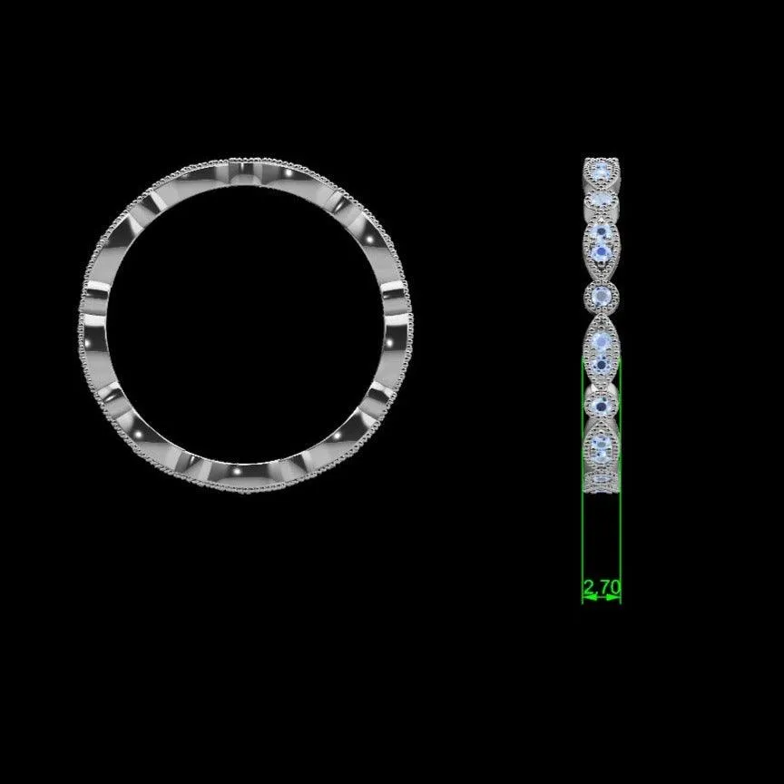Milgrain Marquise and Dot Diamond Eternity Ring