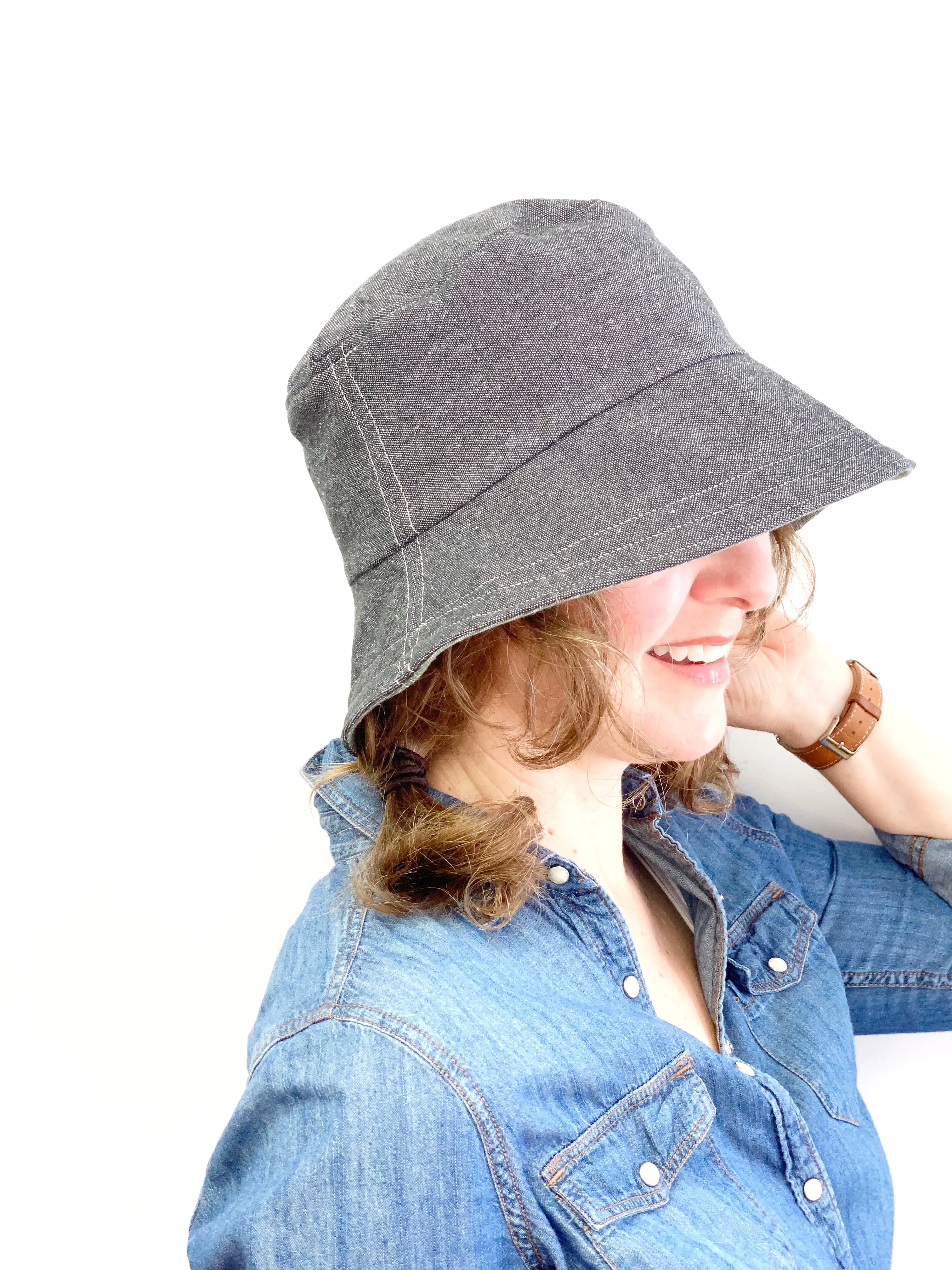 M/L Bucket Hat in Black and Green, Ready to Ship