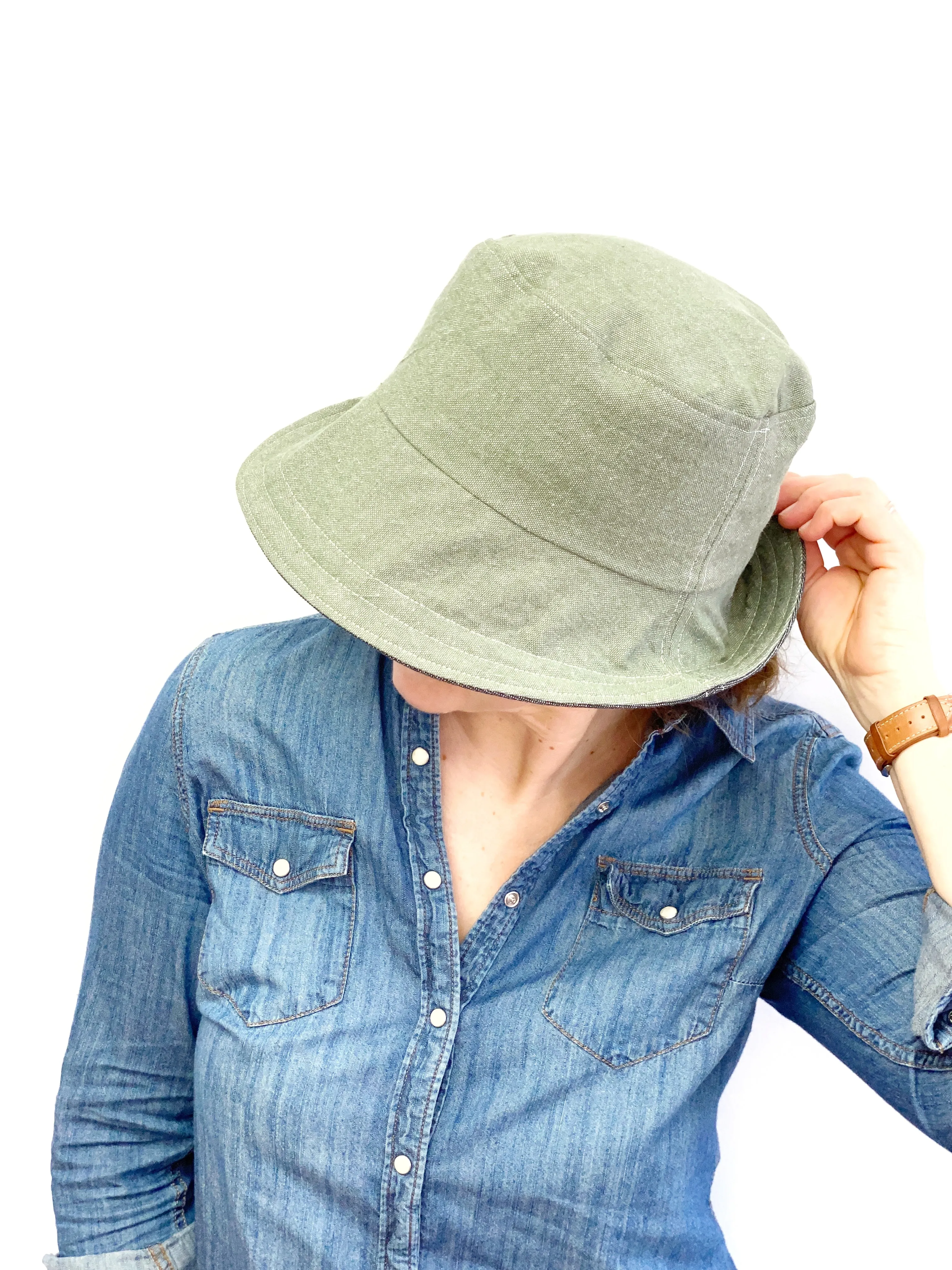M/L Bucket Hat in Black and Green, Ready to Ship