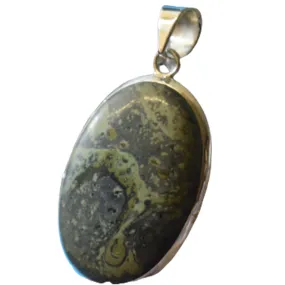 Moss Agate Pendant (925) Sterling Silver