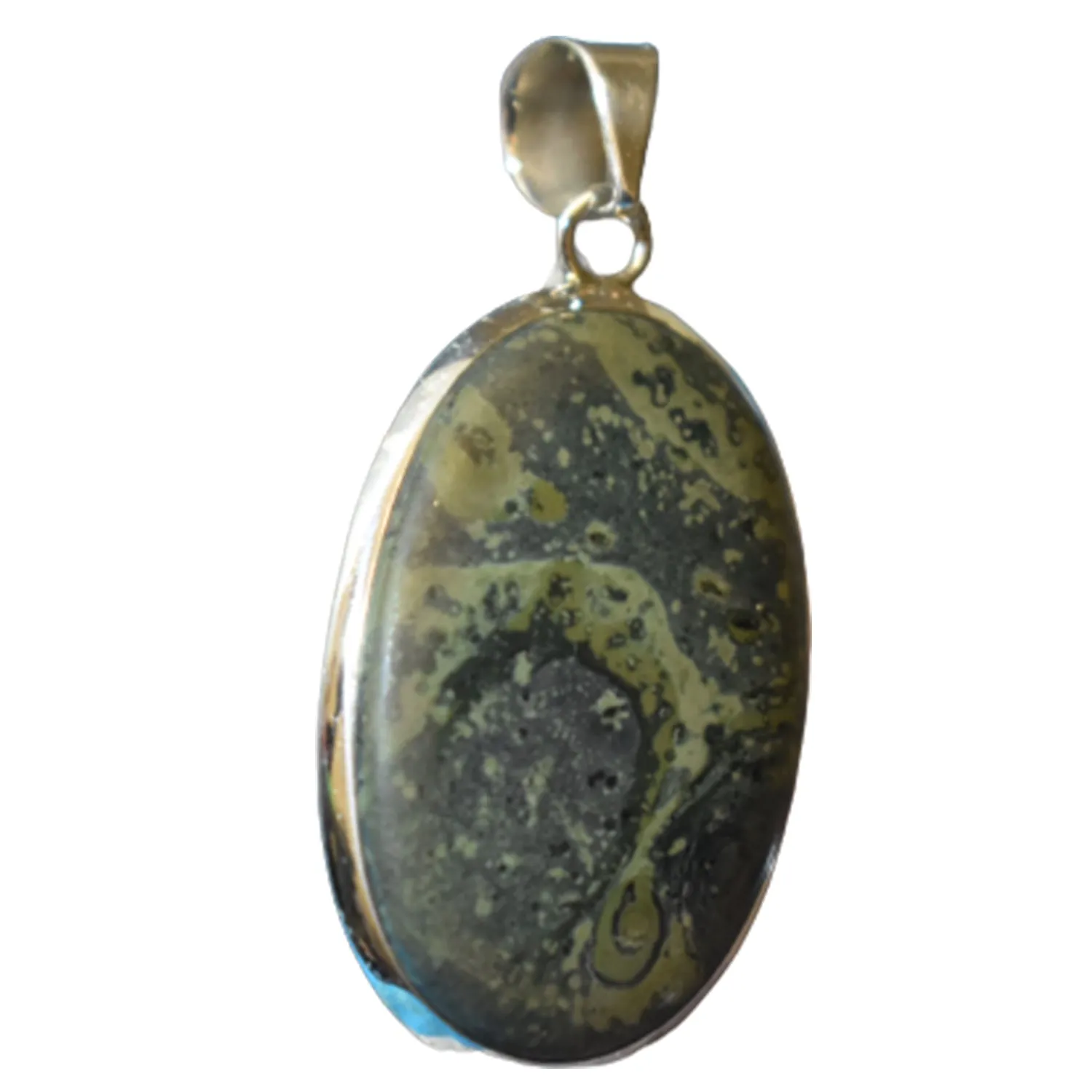 Moss Agate Pendant (925) Sterling Silver