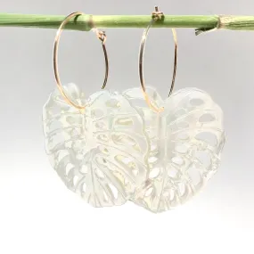 MOTHER OF PEARL MONSTERA HOOP