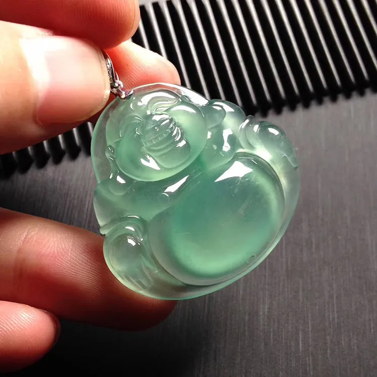 Natural Jade Pendant Jadeite Buddha Pendant PT366