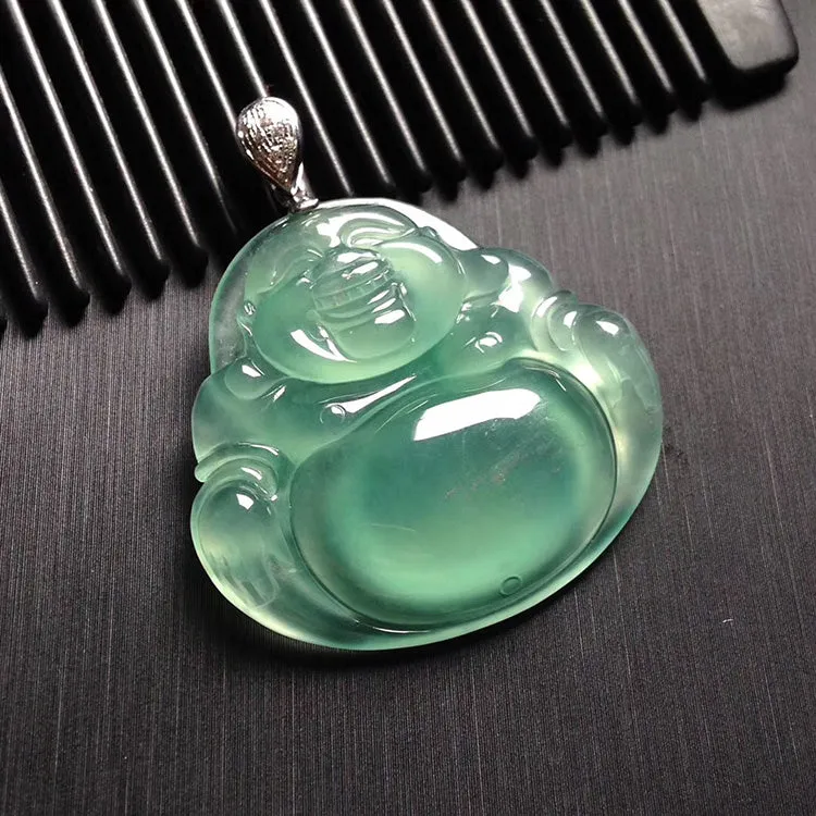 Natural Jade Pendant Jadeite Buddha Pendant PT366
