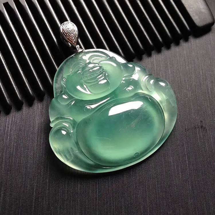 Natural Jade Pendant Jadeite Buddha Pendant PT366
