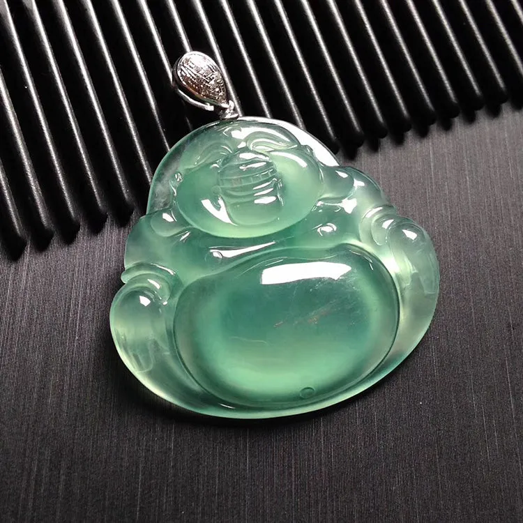Natural Jade Pendant Jadeite Buddha Pendant PT366