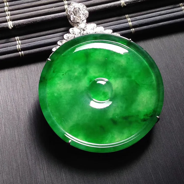 Natural Jade Pendant Jadeite Gold Pendant PT193