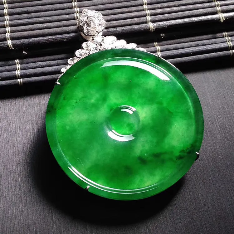 Natural Jade Pendant Jadeite Gold Pendant PT193