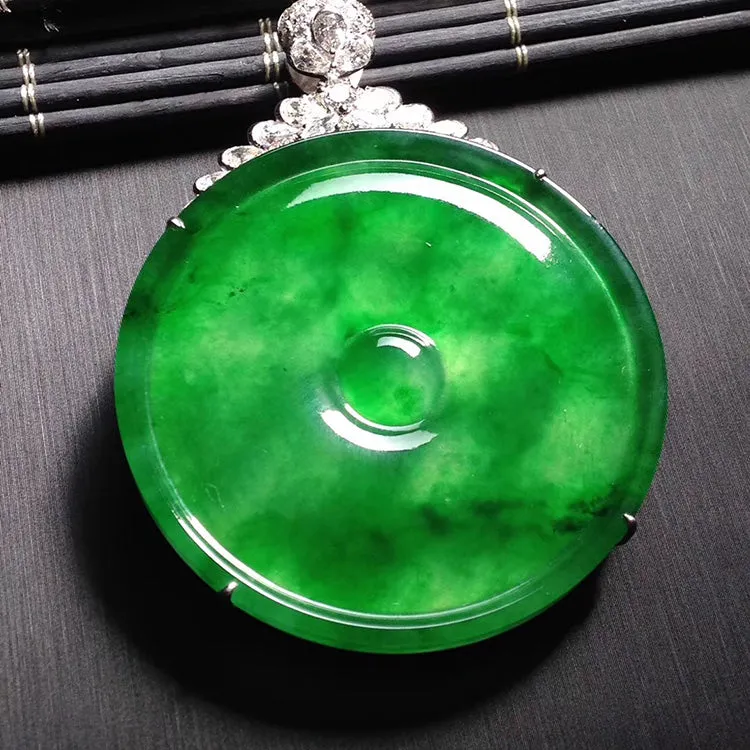 Natural Jade Pendant Jadeite Gold Pendant PT193
