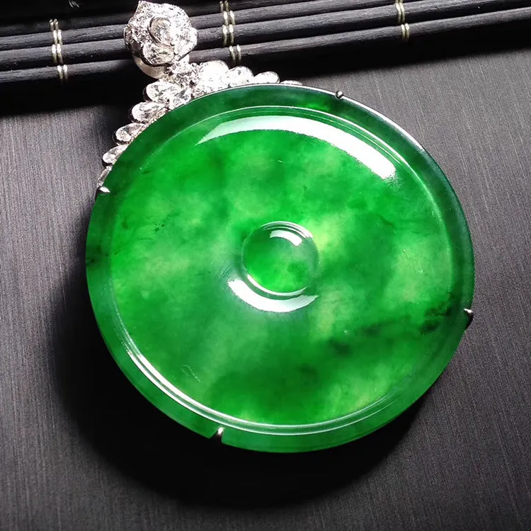 Natural Jade Pendant Jadeite Gold Pendant PT193