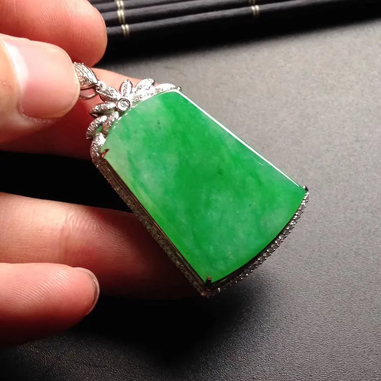 Natural Jade Pendant Jadeite Gold Pendant PT351