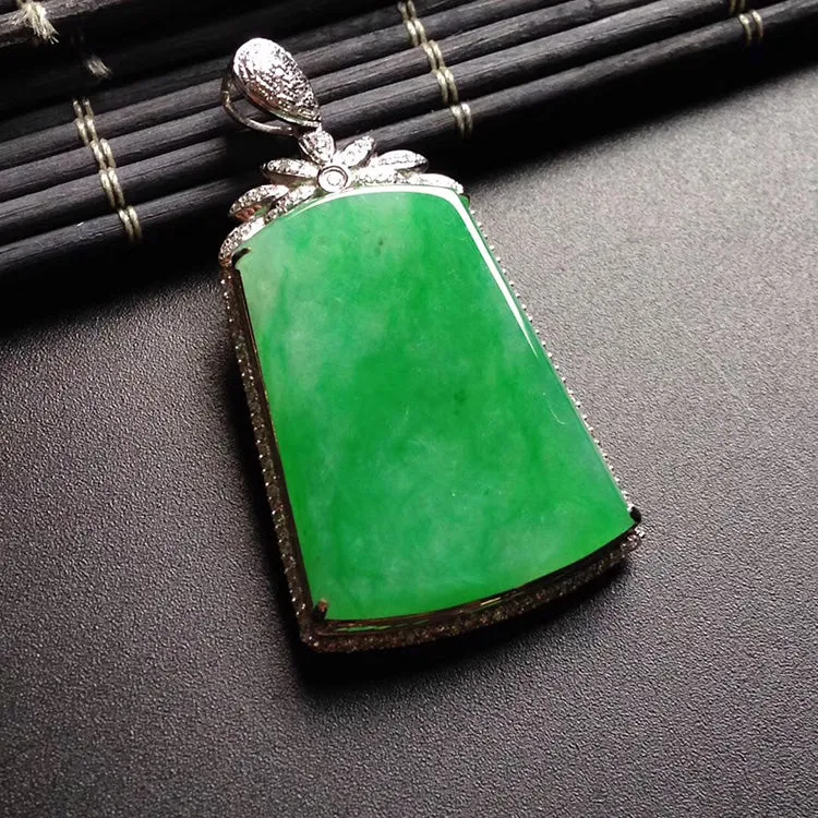 Natural Jade Pendant Jadeite Gold Pendant PT351