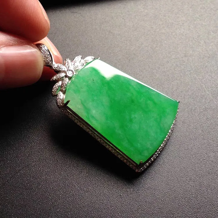 Natural Jade Pendant Jadeite Gold Pendant PT351