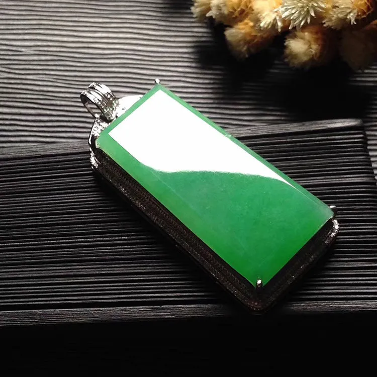 Natural Jade Pendant Jadeite Gold Pendant PT487