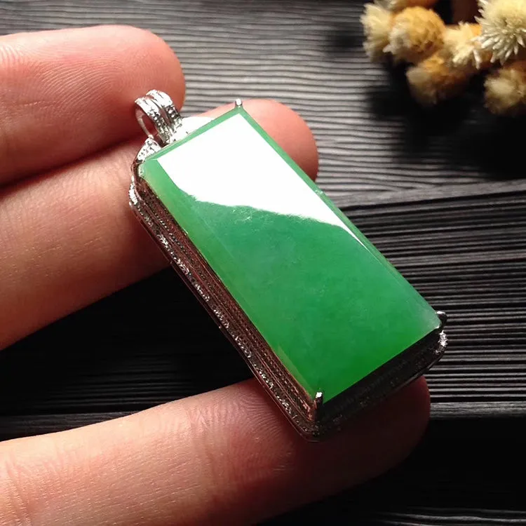 Natural Jade Pendant Jadeite Gold Pendant PT487