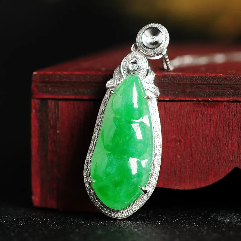 Natural Jade Pendant Jadeite Gold Pendant PT54