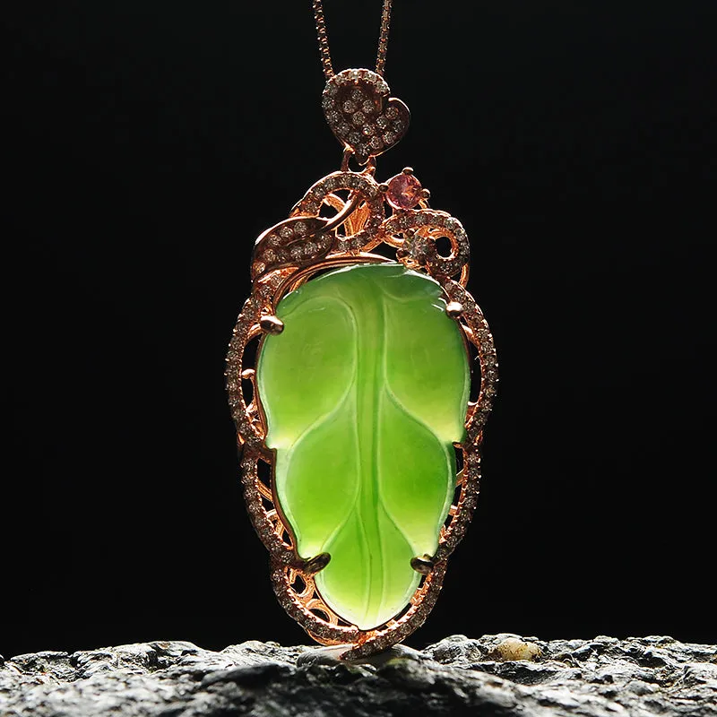 Natural Jade Pendant Nephrite Silver Pendant PT146