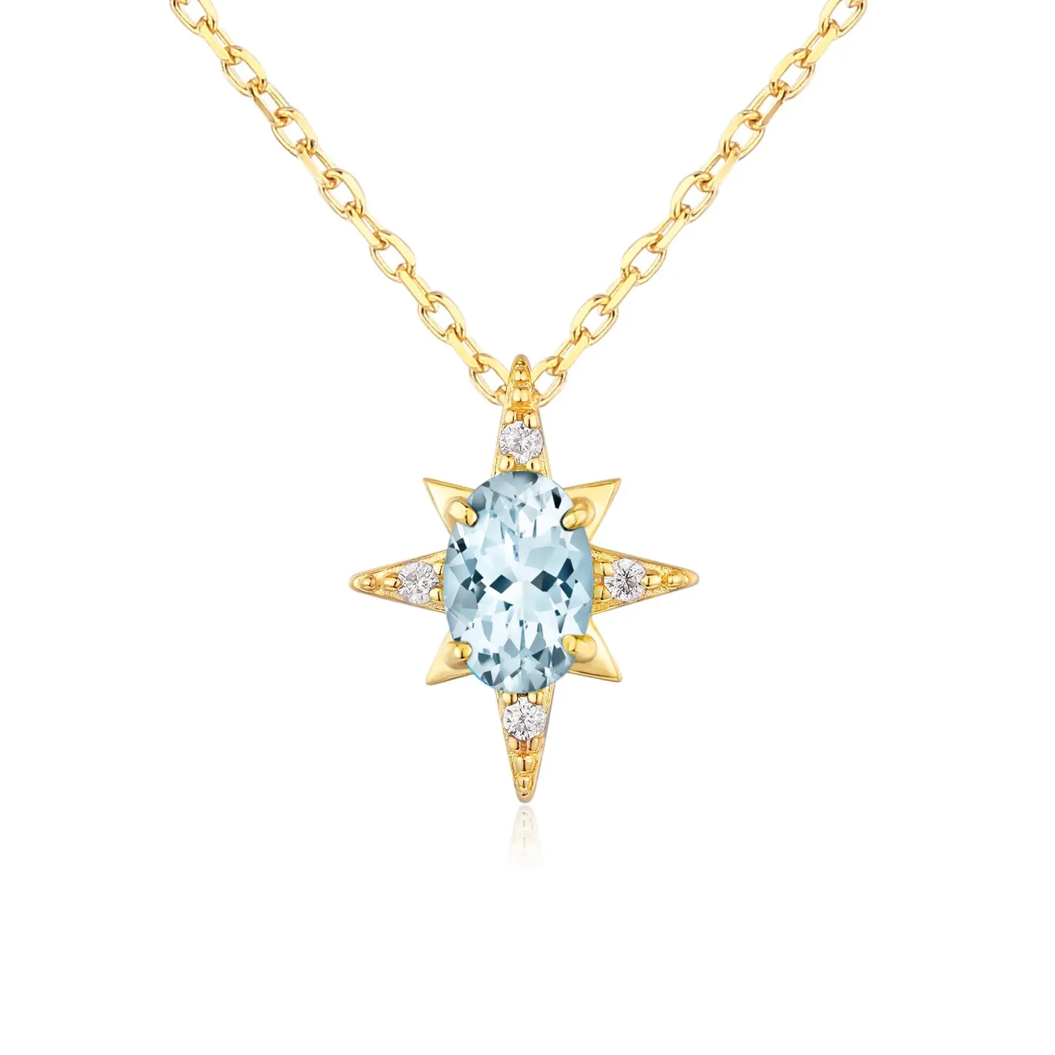 Ocean Star Sky Blue Topaz Necklace