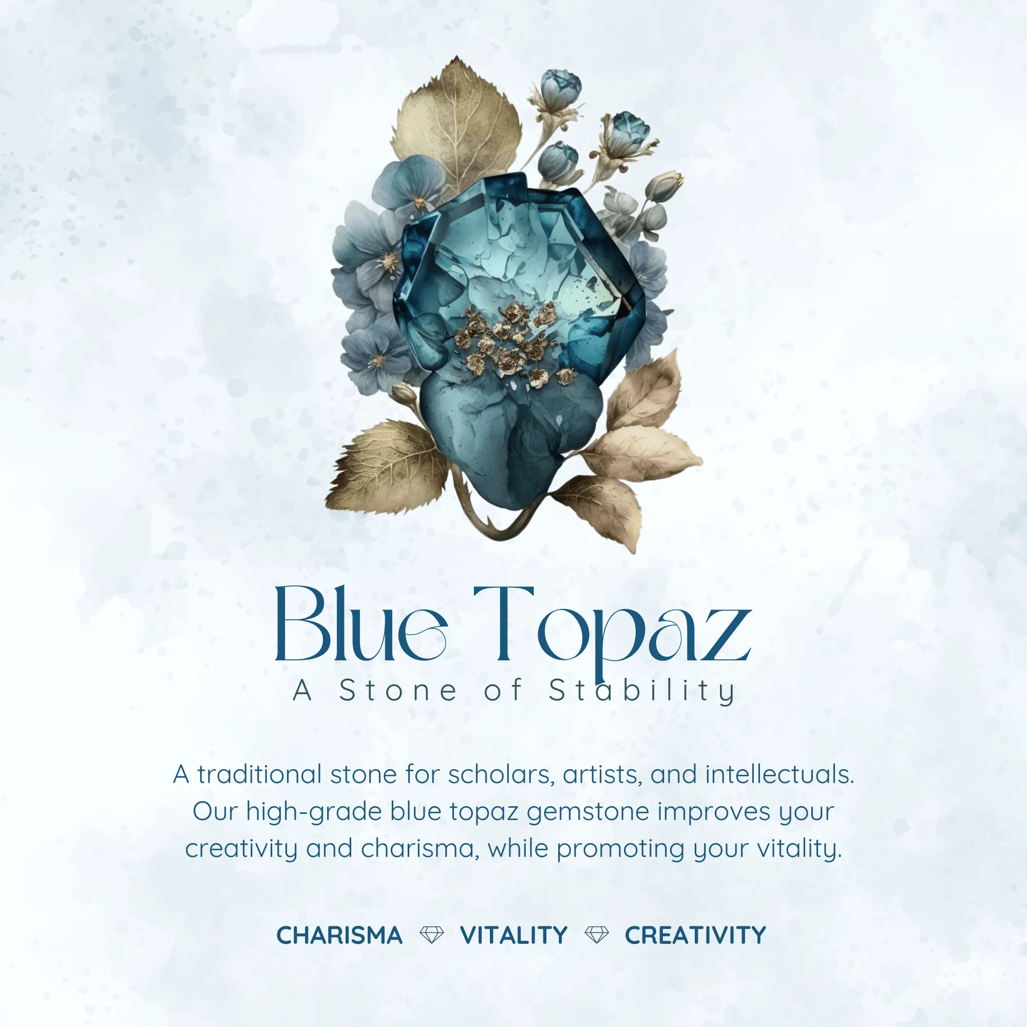 Ocean Star Sky Blue Topaz Necklace