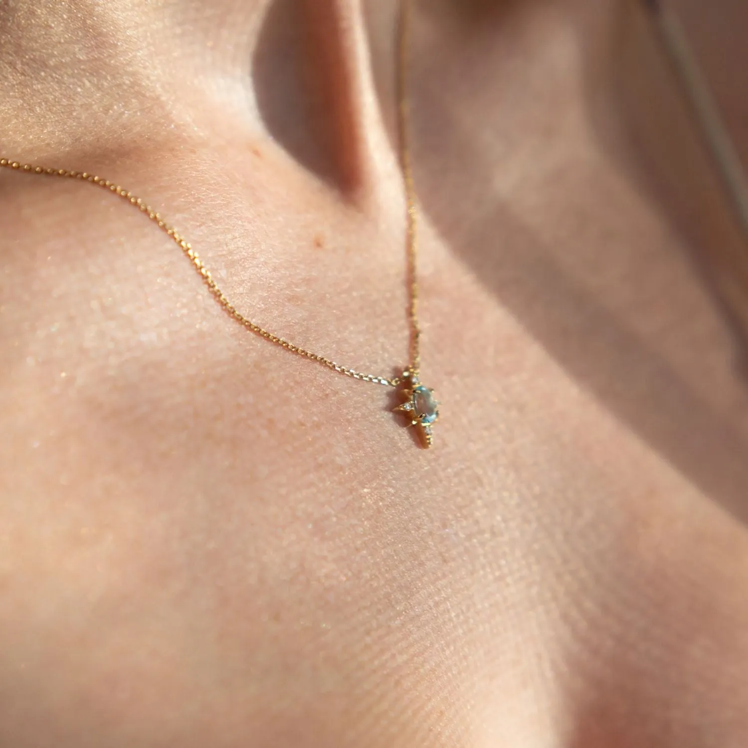 Ocean Star Sky Blue Topaz Necklace