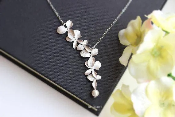 Orchid Flower Pendant Gold / Silver