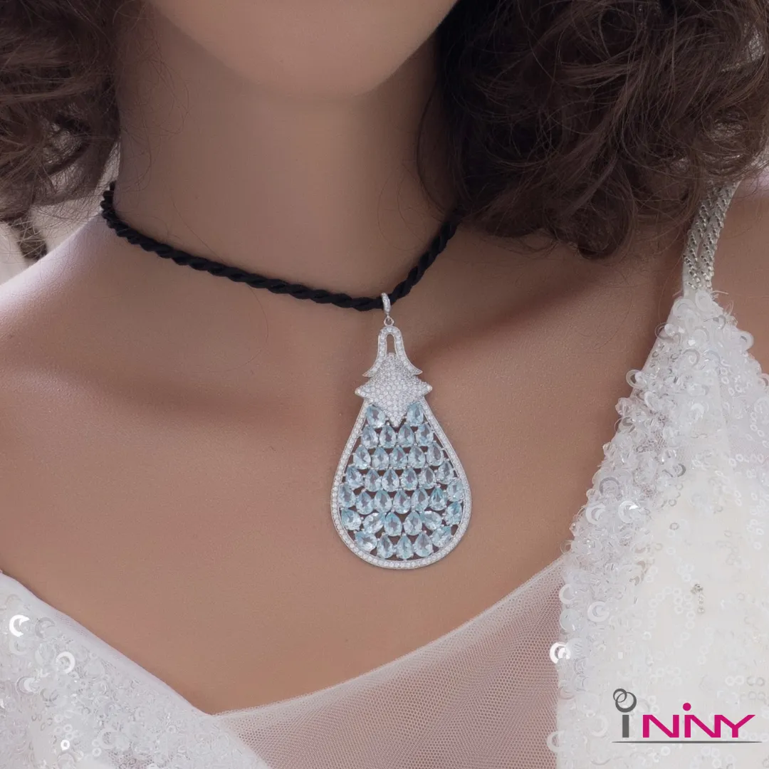 Pear of Blue Topaz Pendant
