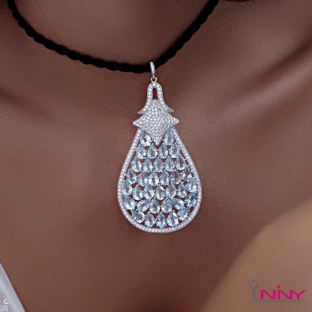 Pear of Blue Topaz Pendant