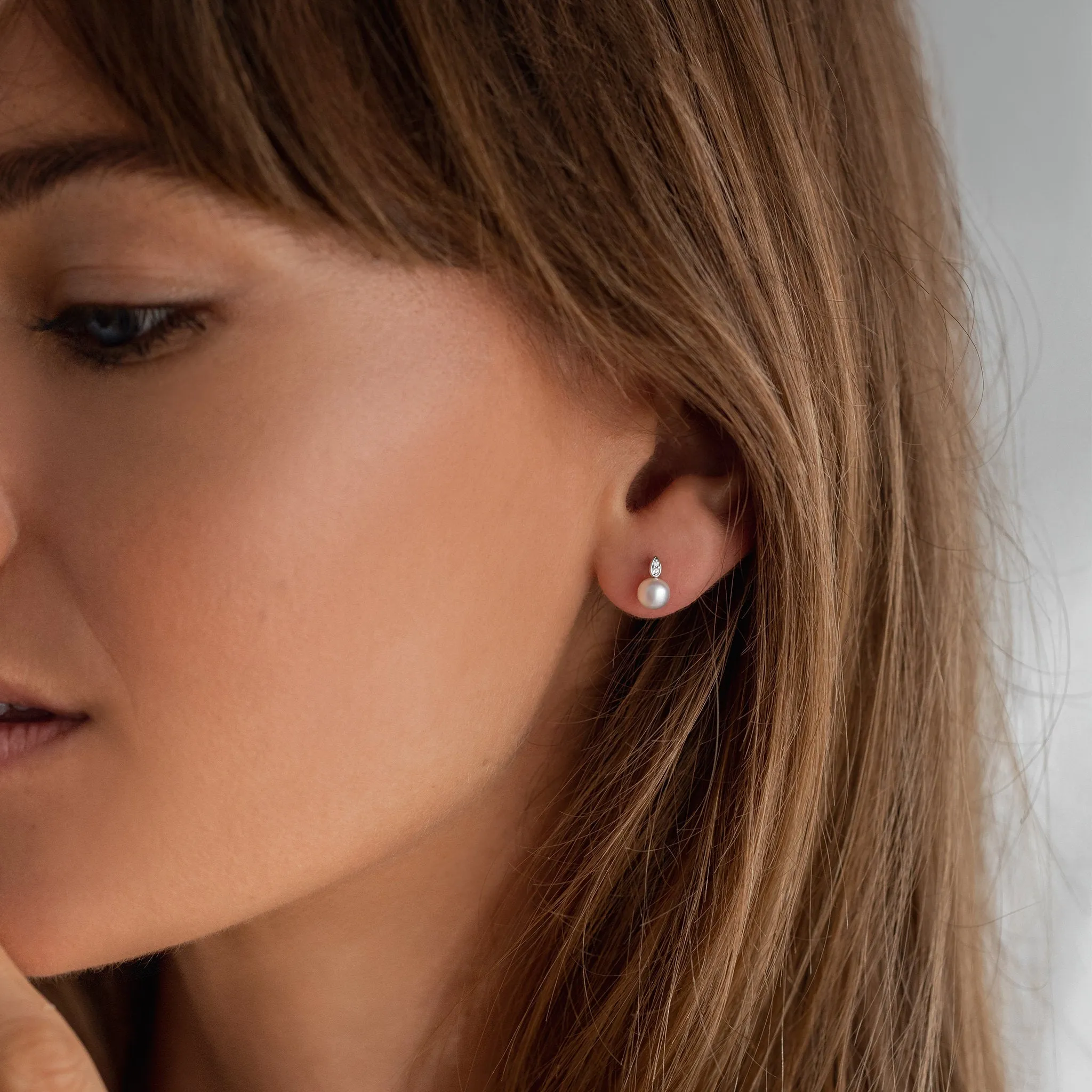 Pearl Earrings Silver - Eline