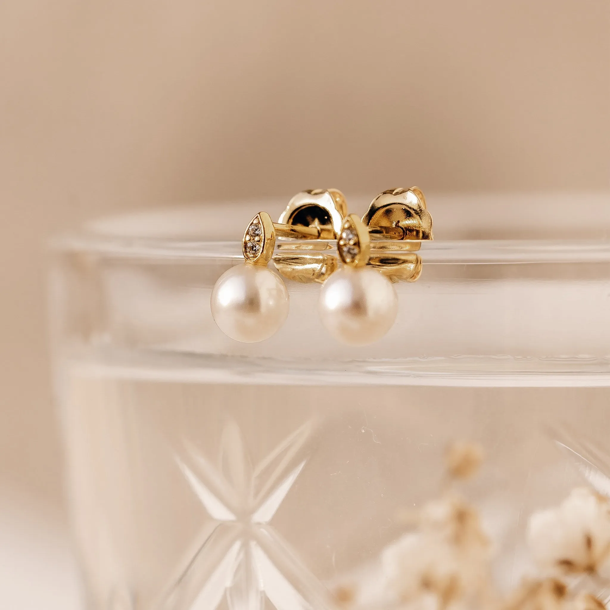 Pearl Earrings Silver - Eline