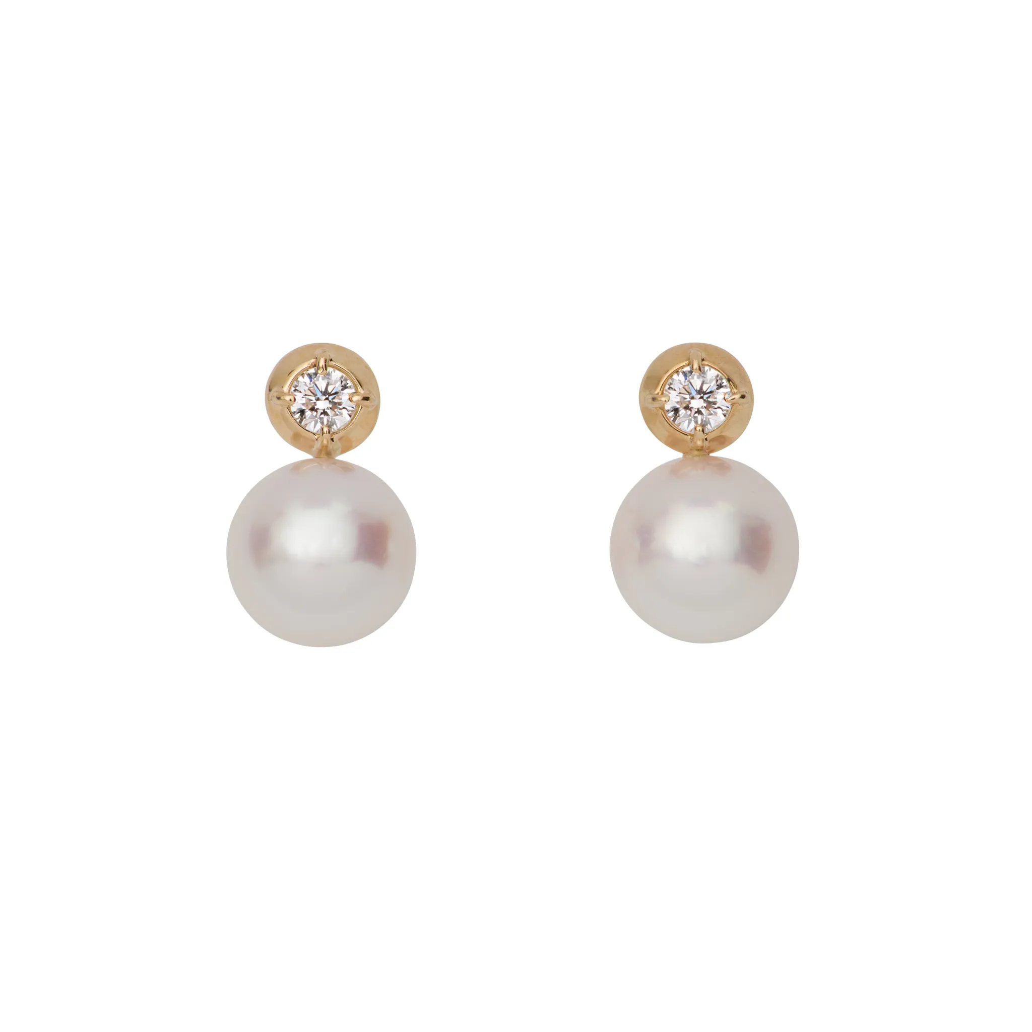 Petite Pearl & Diamond Studs