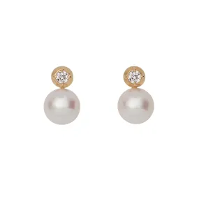 Petite Pearl & Diamond Studs
