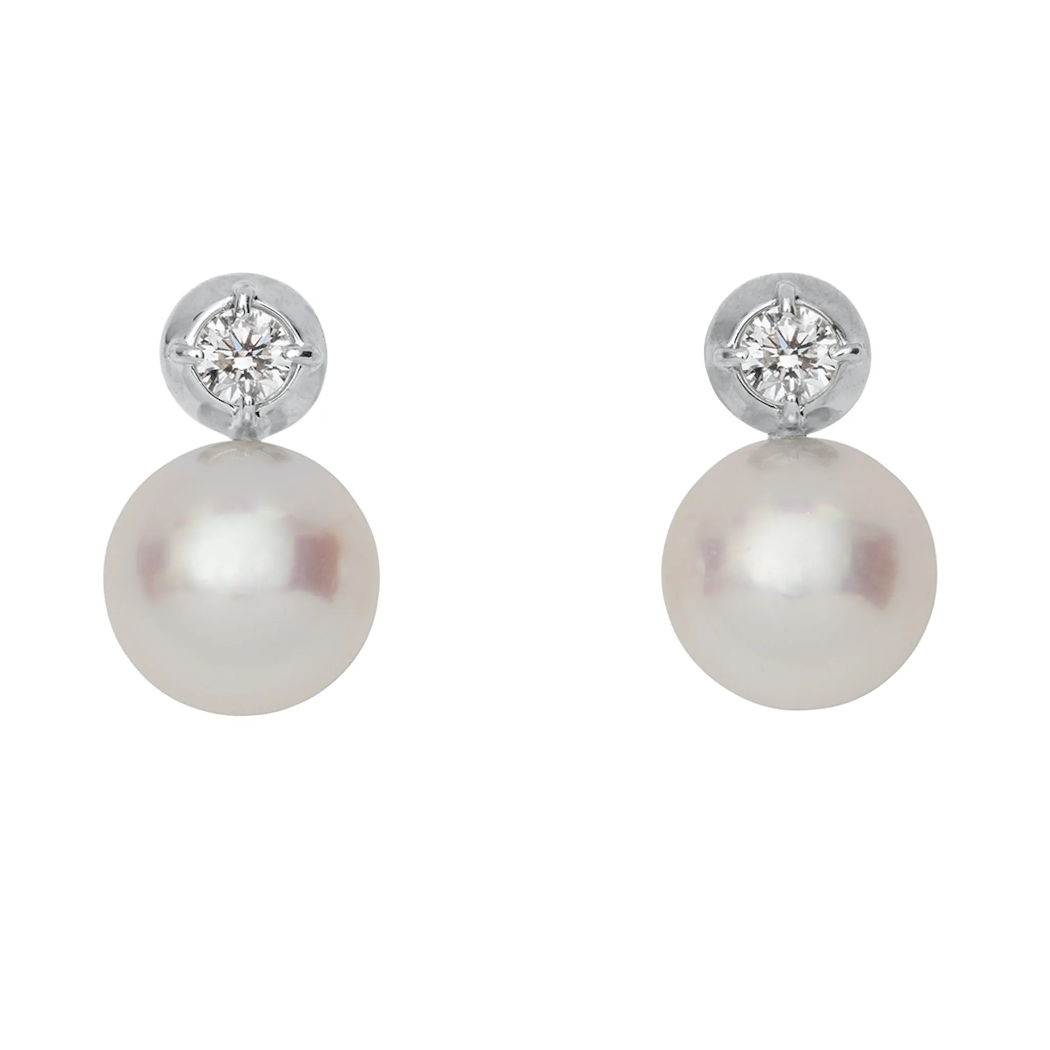 Petite Pearl & Diamond Studs